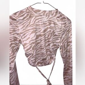 Zebra Print Long Sleeve Top